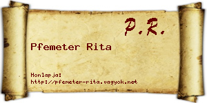 Pfemeter Rita névjegykártya