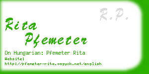 rita pfemeter business card